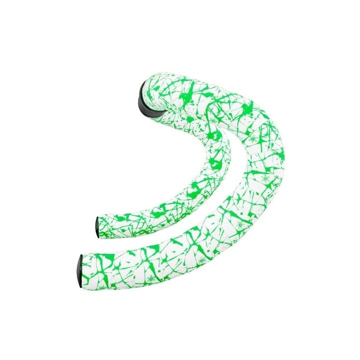 Nastro Manubrio Supacaz Super Sticky Kush Splat Limited White / Neon Green Star Plugz Supacaz