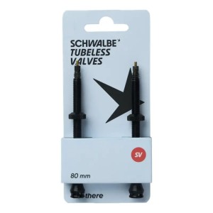 Schwalbe SV 80 mm Tubeless Valves Black Aluminium Set of 2