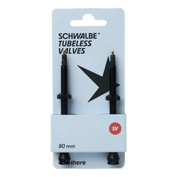 Schwalbe SV 80 mm Tubeless Valves Black Aluminium Set of 2