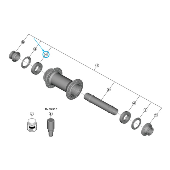 Cuscinetto Shimano Deore XT per Mozzo HB-M8210-B Shimano